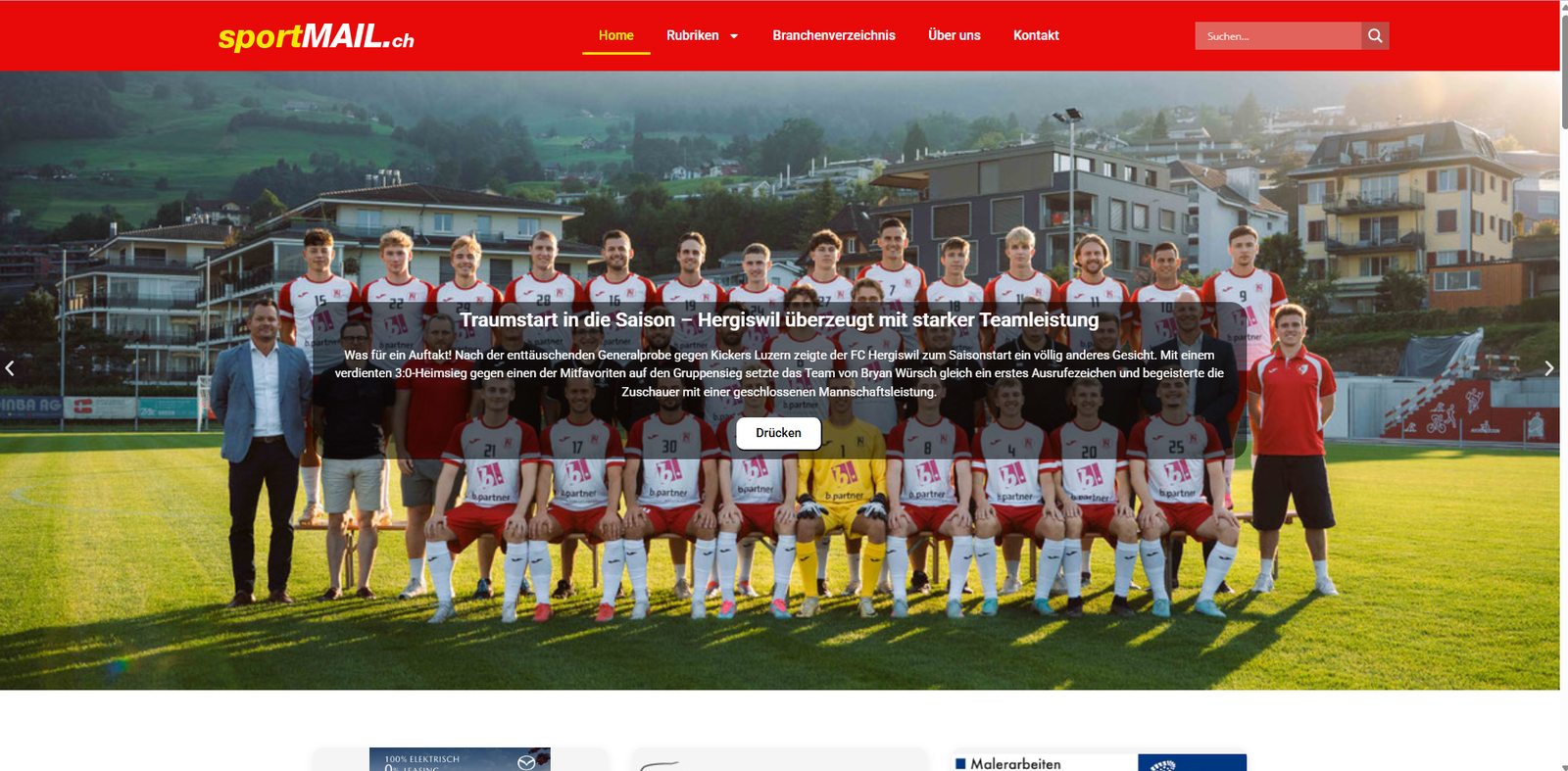 Sportmail website preview